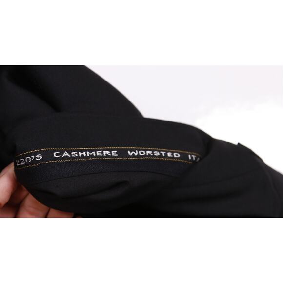 Custom Made Solid Black Super 220's Wool & Cashmere Dress Pants 42x30 - Picture 7 of 7